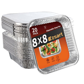 Ezsart 8x8 aluminum pans with lids for bulk baking and easy storage