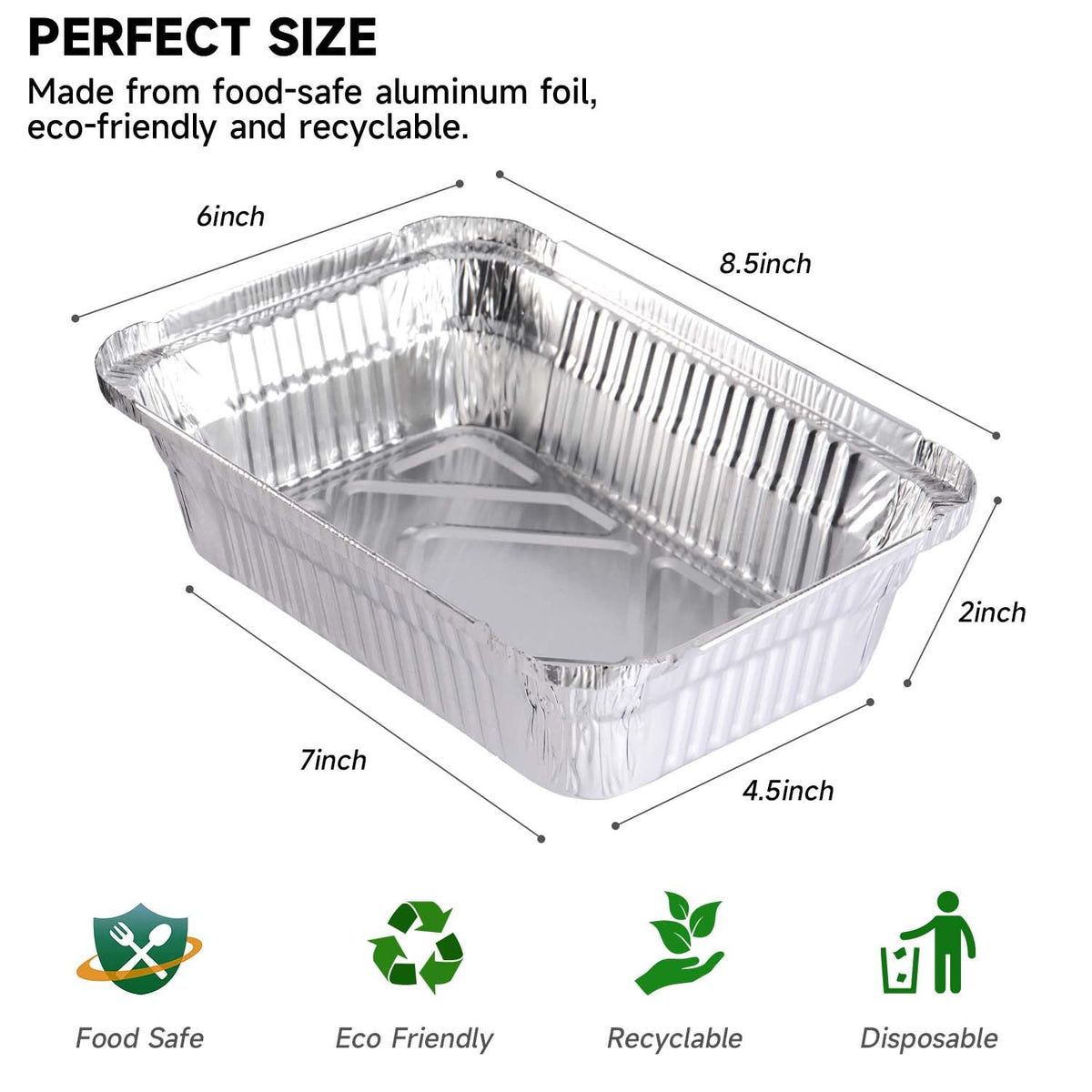 Ezsart recyclable aluminum pans support eco-friendly disposal and recycling.