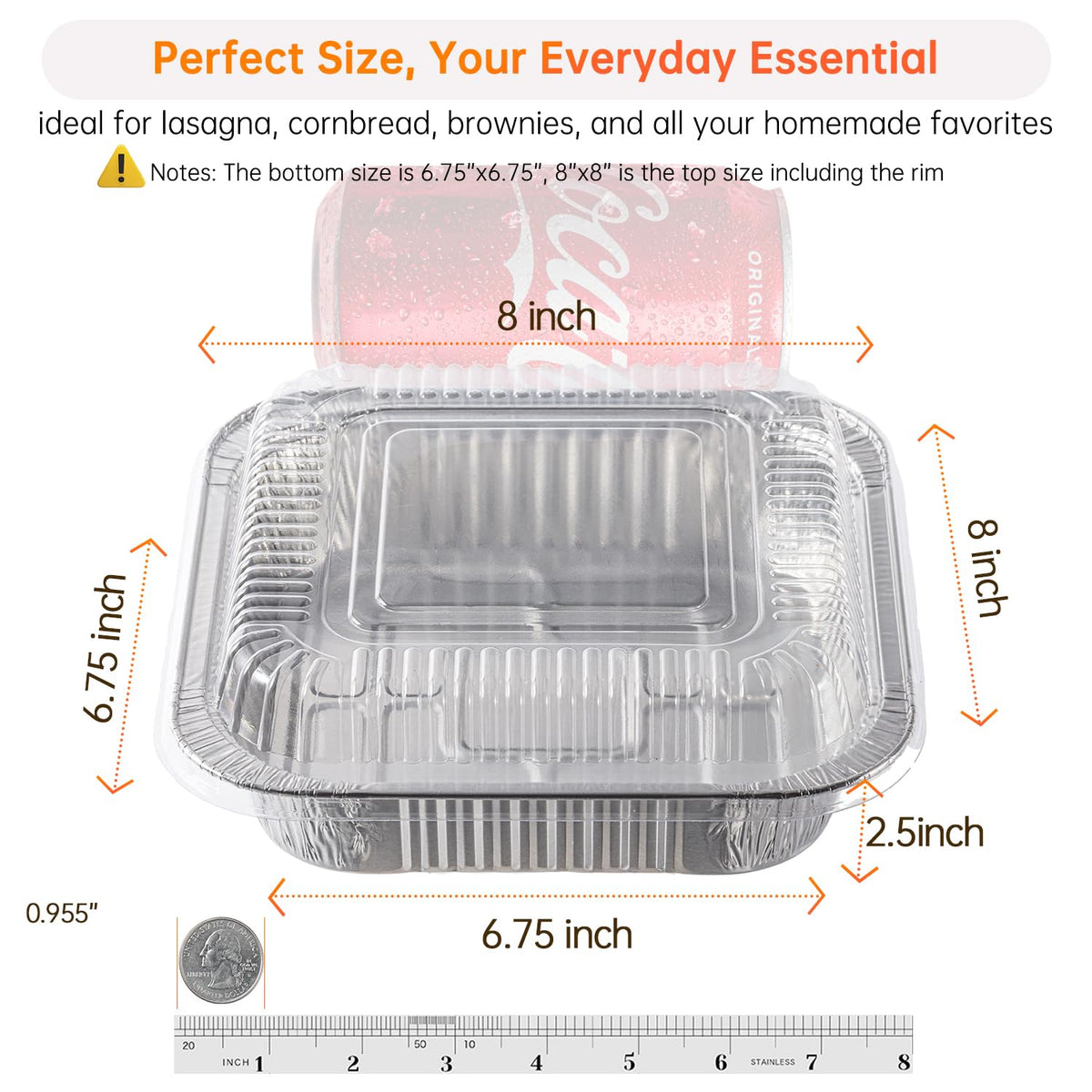 Ezsart square aluminum baking pans ideal for oven cooking and storage