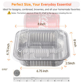 Ezsart square aluminum baking pans ideal for oven cooking and storage