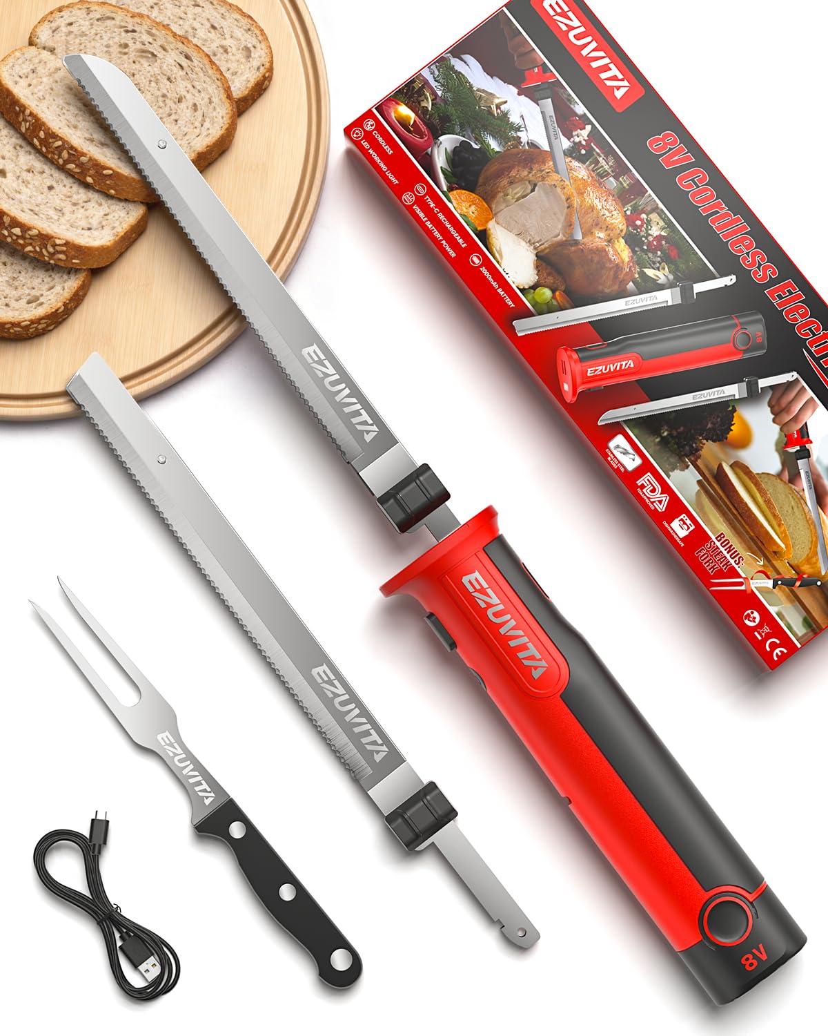 EZUVITA 8V cordless knife battery in use for flexible carving