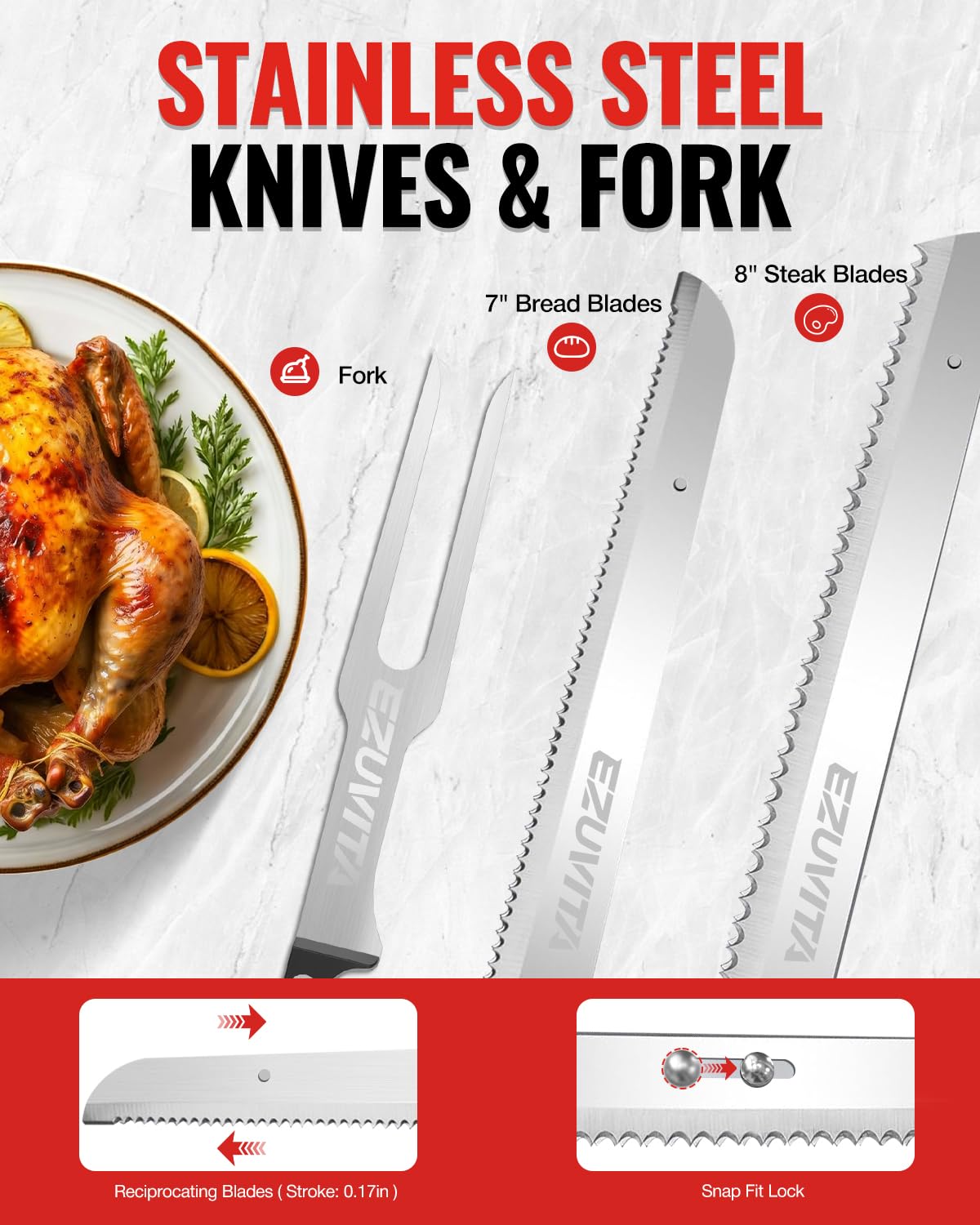 EZUVITA ergonomic handle with low vibration reduces fatigue