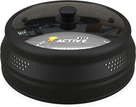 EZY ACTIVE collapsible microwave cover over a plate protects from splatters
