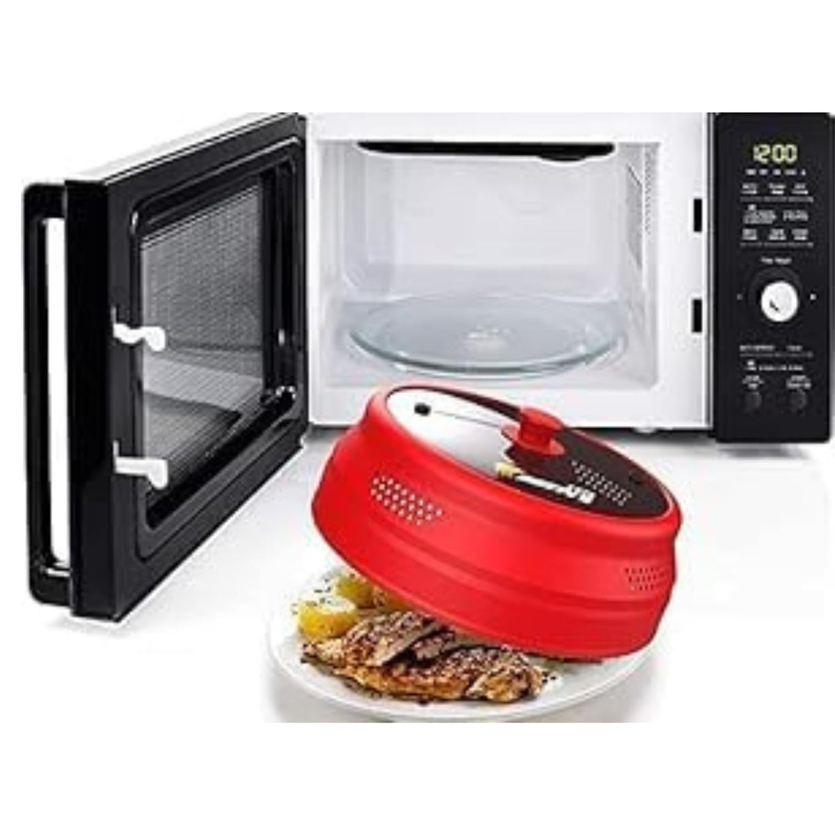 EZY ACTIVE heat-resistant cover up to 450°F protects dishes while microwaving leftovers.
