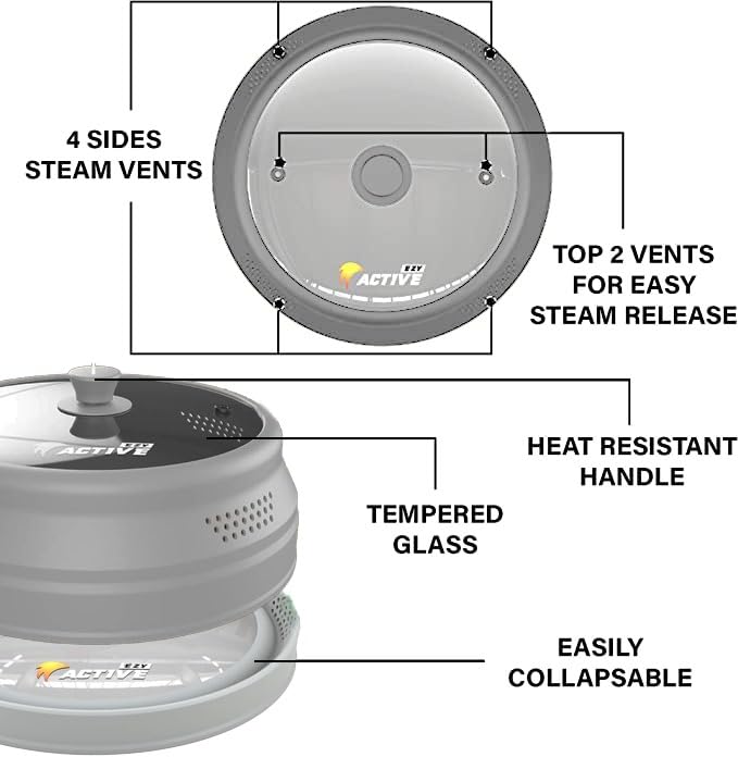EZY ACTIVE silicone-edge detail, heat resistant and dishwasher safe.