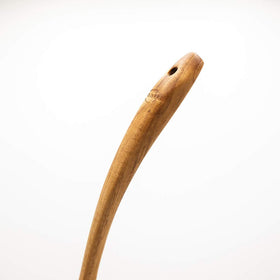 FAAY Teak Ladle handle features an ergonomic grip for comfortable cooking.