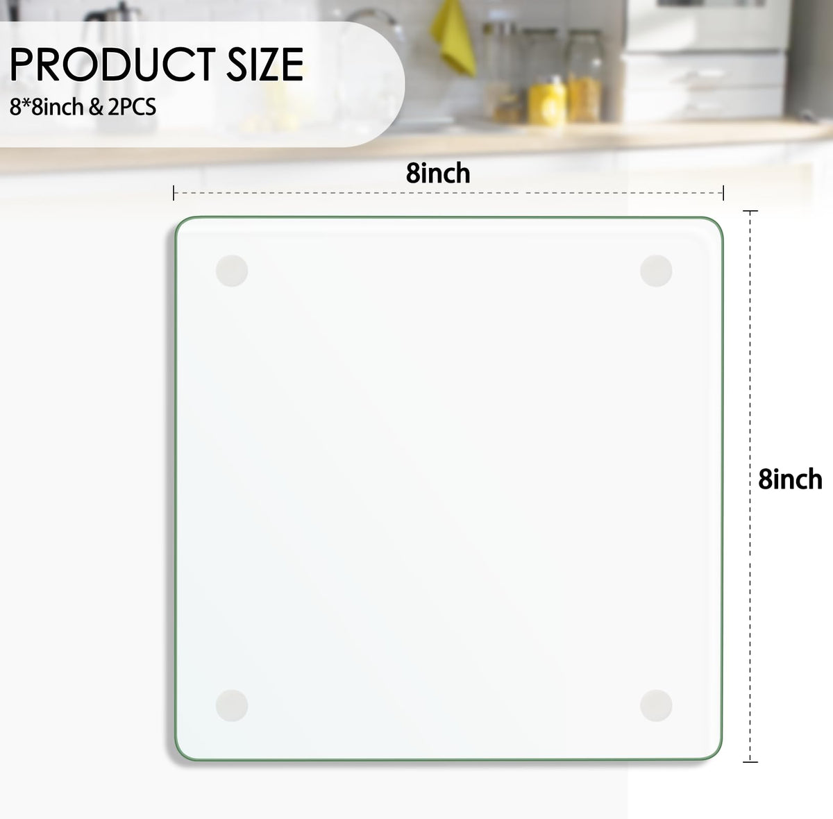 FAAYUCK 8x8 glass board resists scratches and stains for quick cleanup after prep