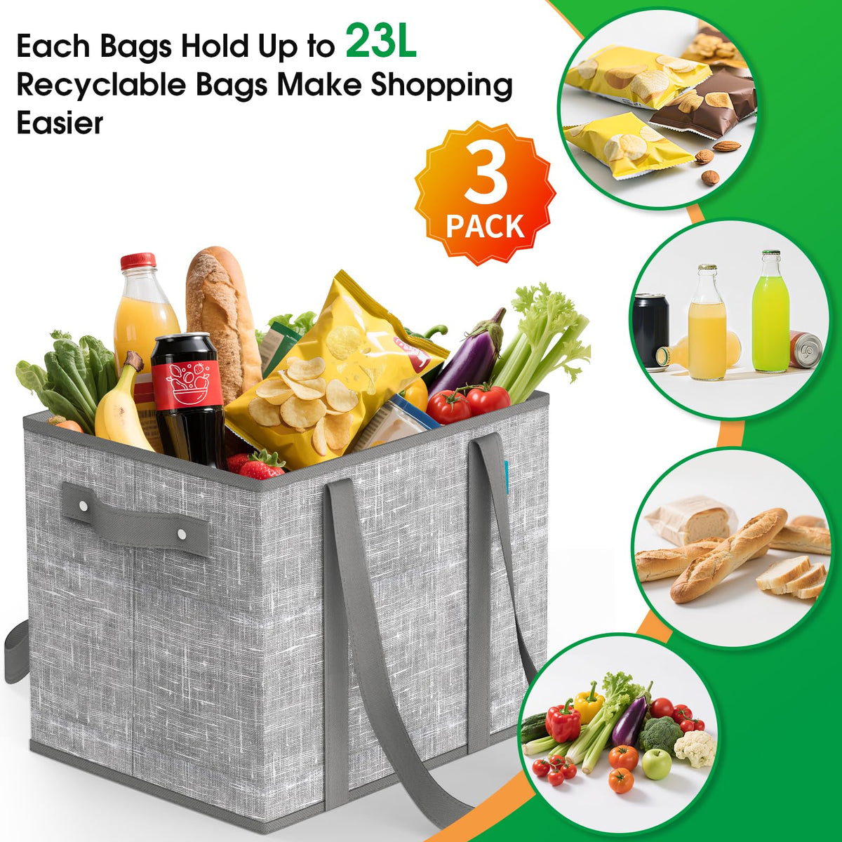 Fab totes hard-bottom structure providing sturdy support for bulky items