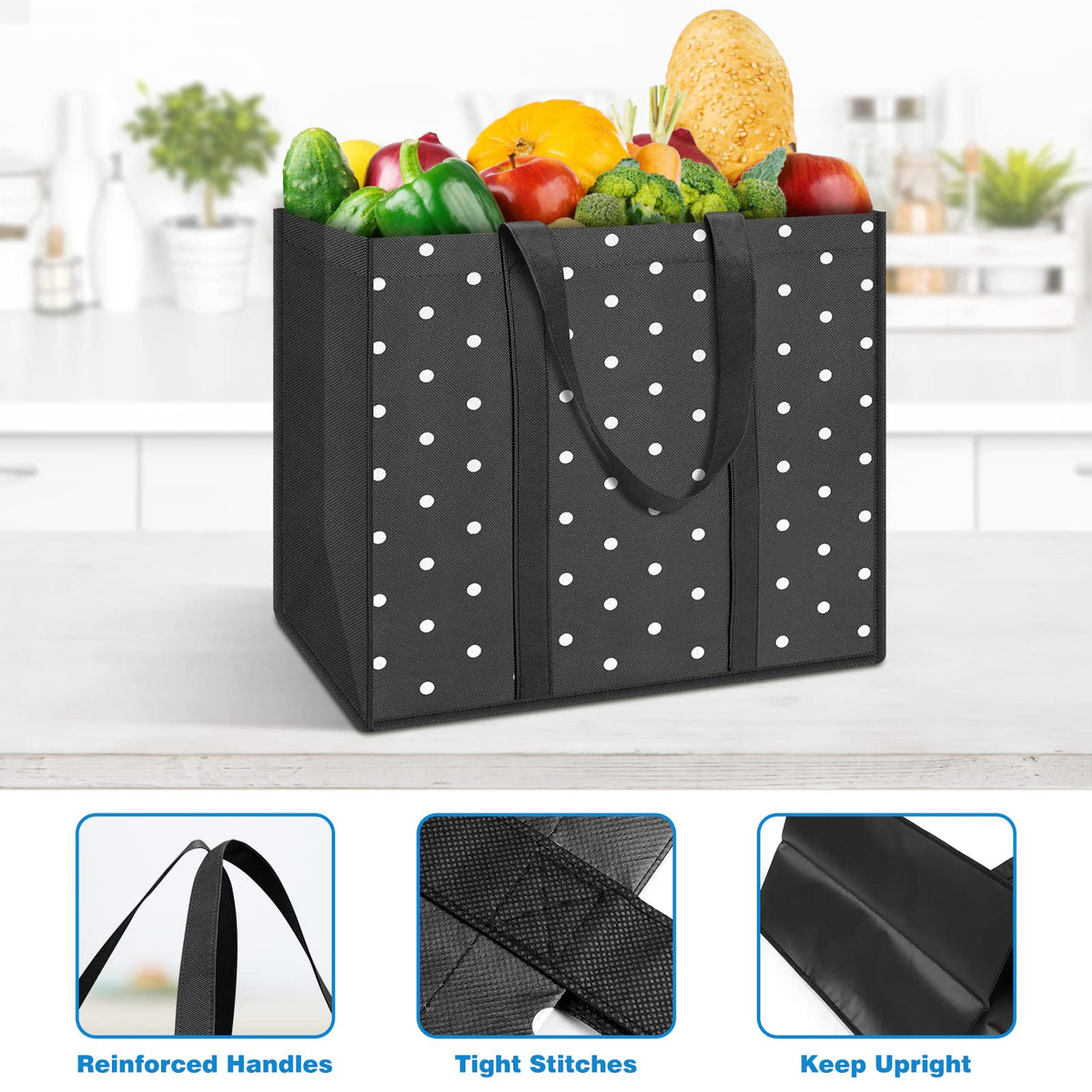 Fab Totes heavy-duty seams enhance durability for big loads.