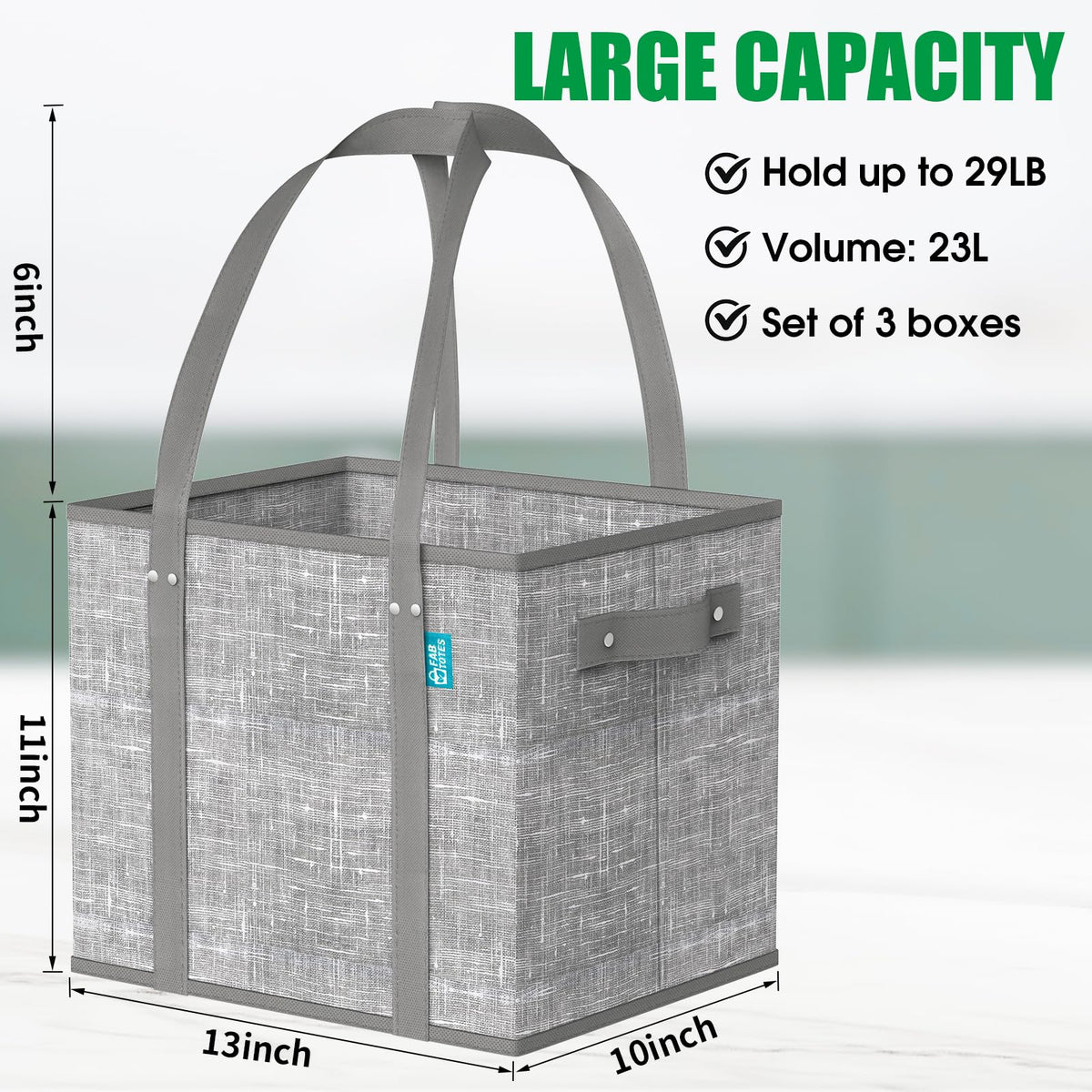 Fab totes reinforced-handles closeup highlighting durable metal clasps for lasting use