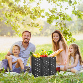 Fab totes waterproof coating keeps contents dry during unexpected rain.