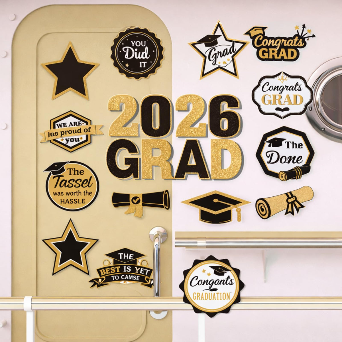Fabbay Congrats Grad Banner magnet ideal for fridges, lockers, or doors