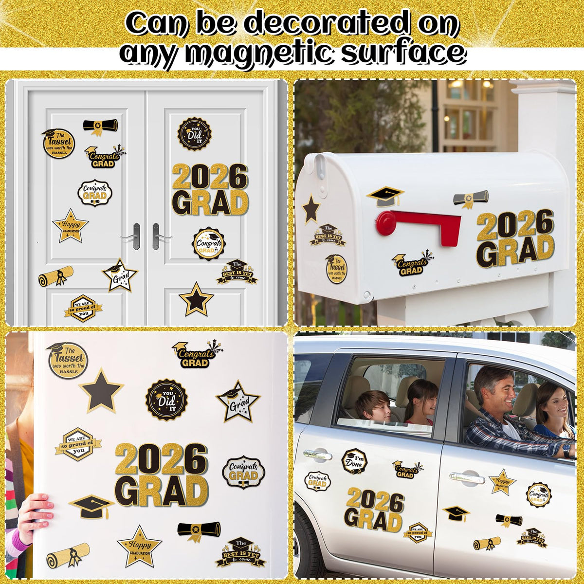 Fabbay Gold Black White color magnet set enhances party ambiance