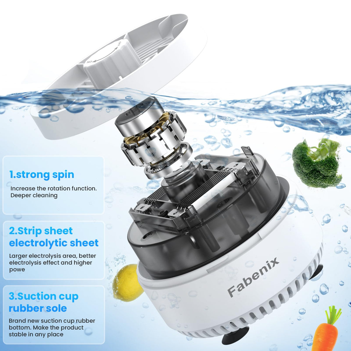 Fabenix automatic activation in water shows energy saving