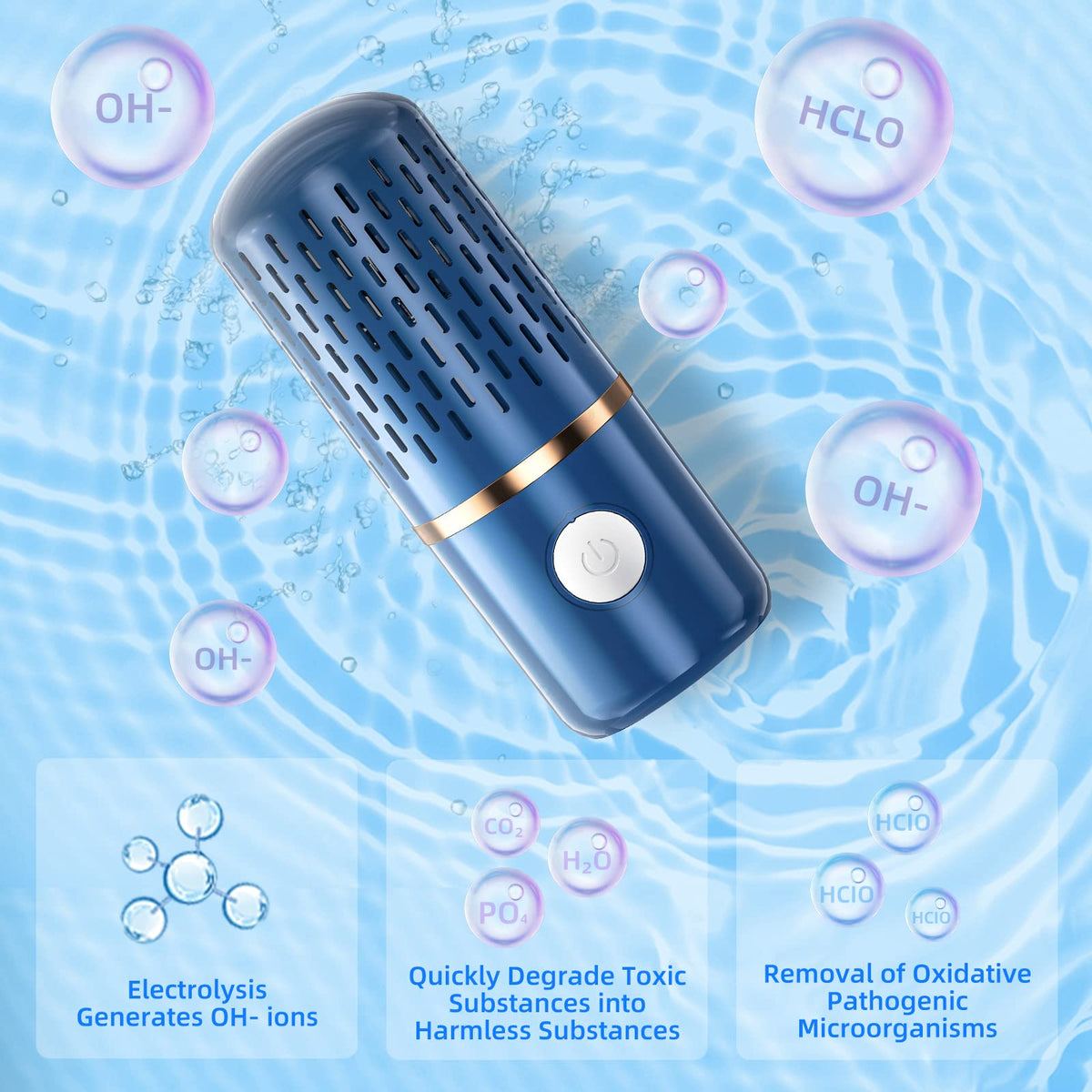 Fabenix ion purification technology blue interior view showing chemical-free washing