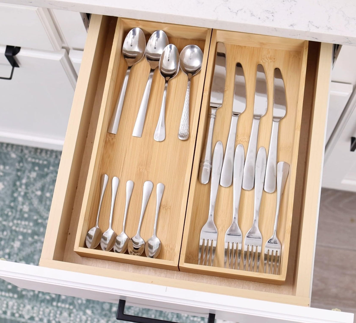 Fabsome junk drawer organizer bins offer flexible layouts for odds and ends.