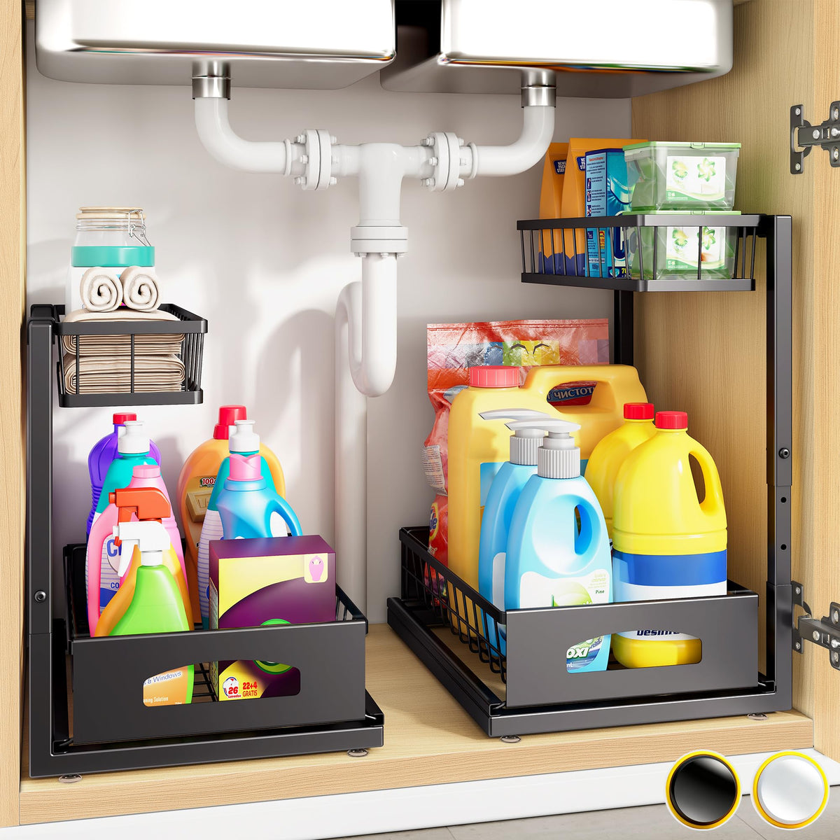 Fabutier under sink organizer rust-resistant mesh prevents water buildup