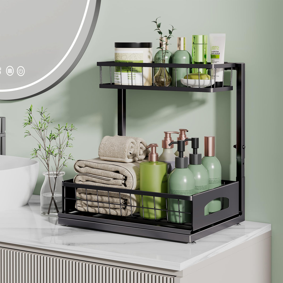 Fabutier under-sink organizer easy-assembly with tool-free setup