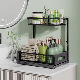 Fabutier under-sink organizer easy-assembly with tool-free setup