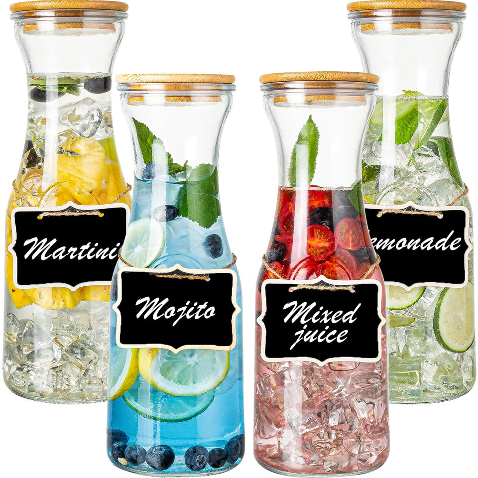 Facilfeliz glass carafe 4-pack for stylish beverage service and easy batching.