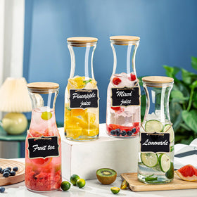 Facilfeliz glass carafe with thicker glass for sturdy, shatter-resistant serving.