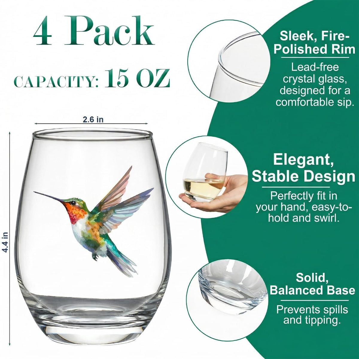 FACOYANS hummingbird design close-up, showcasing intricate details that enhance tabletop decor.