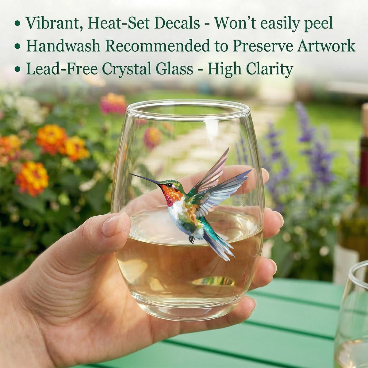 FACOYANS stable stemless glass for reduced spill risk during casual sipping.