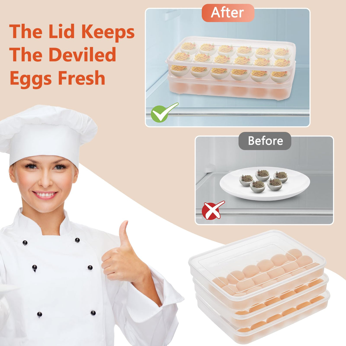 FACULX portable egg platter ideal for gatherings and picnics.
