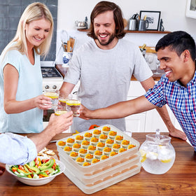 FACULX stackable egg holder keeps fridge eggs neatly arranged.