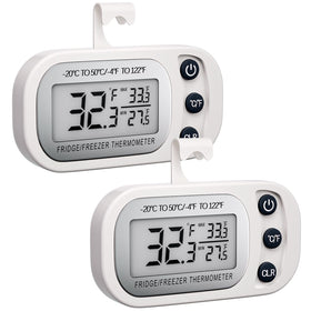 FAHZON digital refrigerator thermometer front view with large display for easy monitoring