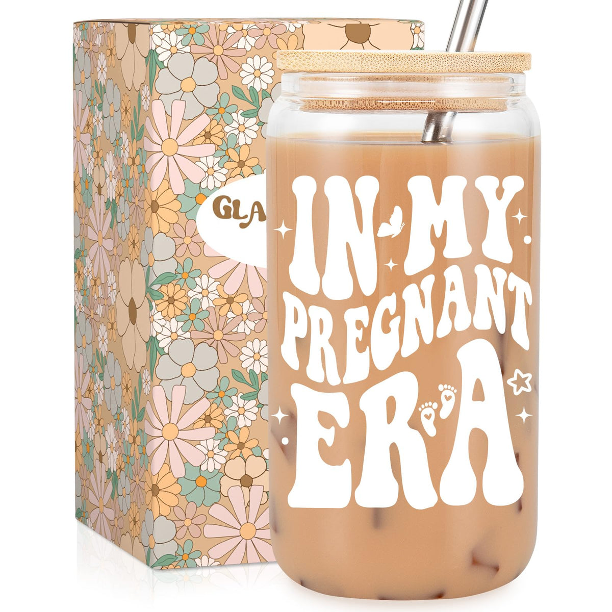 Fairy's Gift pregnant mom iced coffee cup with cute design, ideal for daily rituals