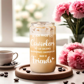 Fairy's Gift sturdy 16 oz glass coffee cup designed for daily use.