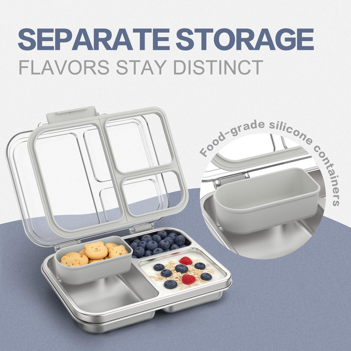 FAJSL bento box with clear lid to view contents and prevent spills