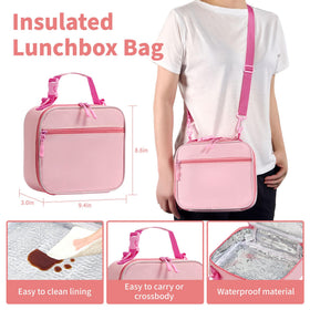 FAJSL dual-zipper lunch bag with easy access and mesh pockets for organization.