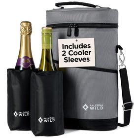 Falcona Wild wine cooler bag full view keeps bottles secure and ready for travel