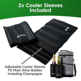 Falcona Wild wine tote interior divider protects bottles from clinking