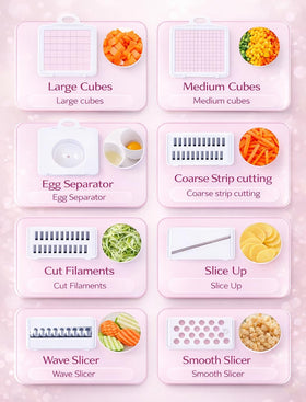 FALF grater and dicer attachments for shredding and grating