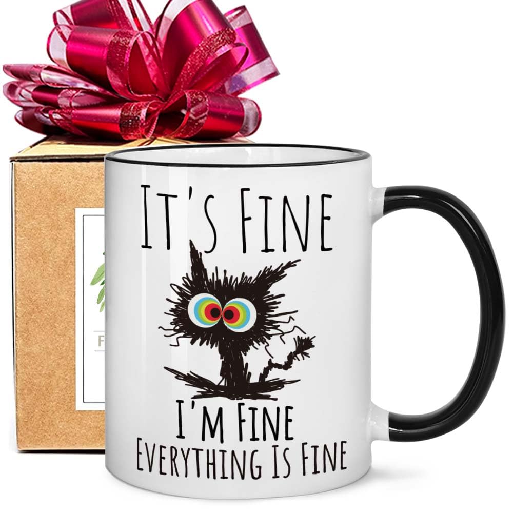 FALJIOK cat mug front view, perfect for cheerful mornings