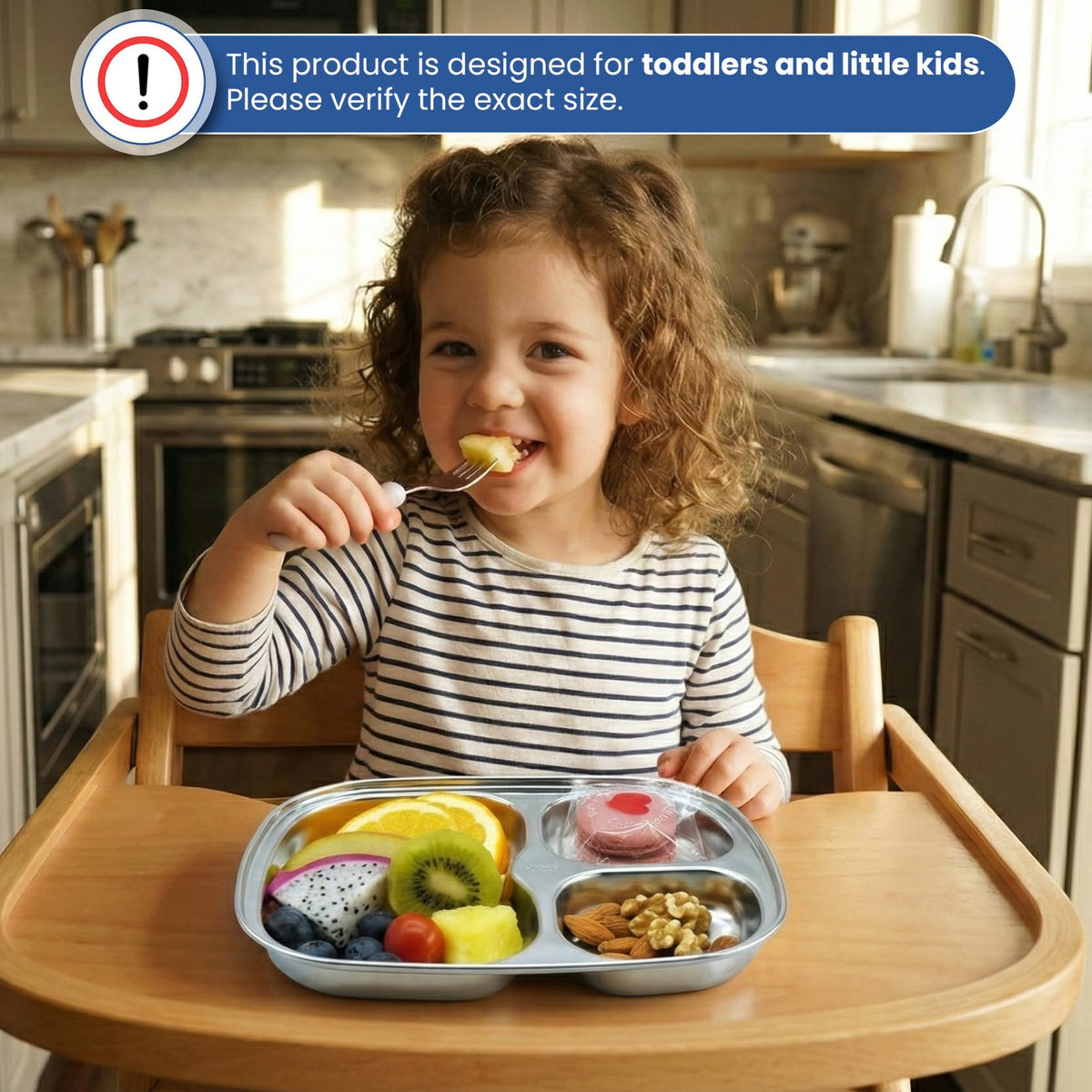Fam 3 Compartment Tray dishwasher safe for quick cleanup after meals.