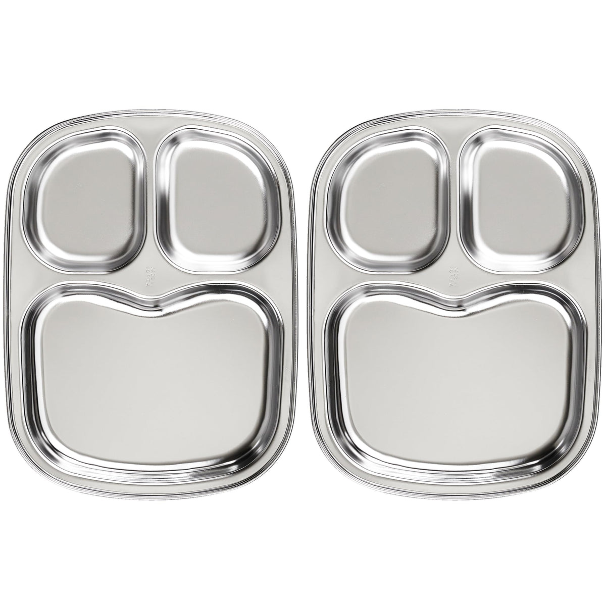 Fam 3 Compartment Tray in Korean stainless steel plate, sturdy for toddlers’ meals.
