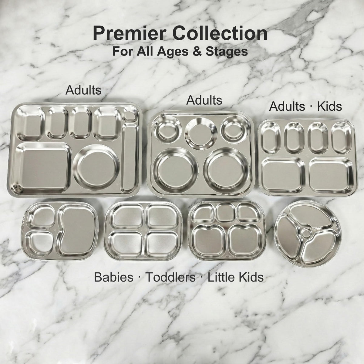 Fam 3 Compartment Tray rounded edges, safer for little hands.