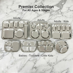 Fam 3 Compartment Tray rounded edges, safer for little hands.