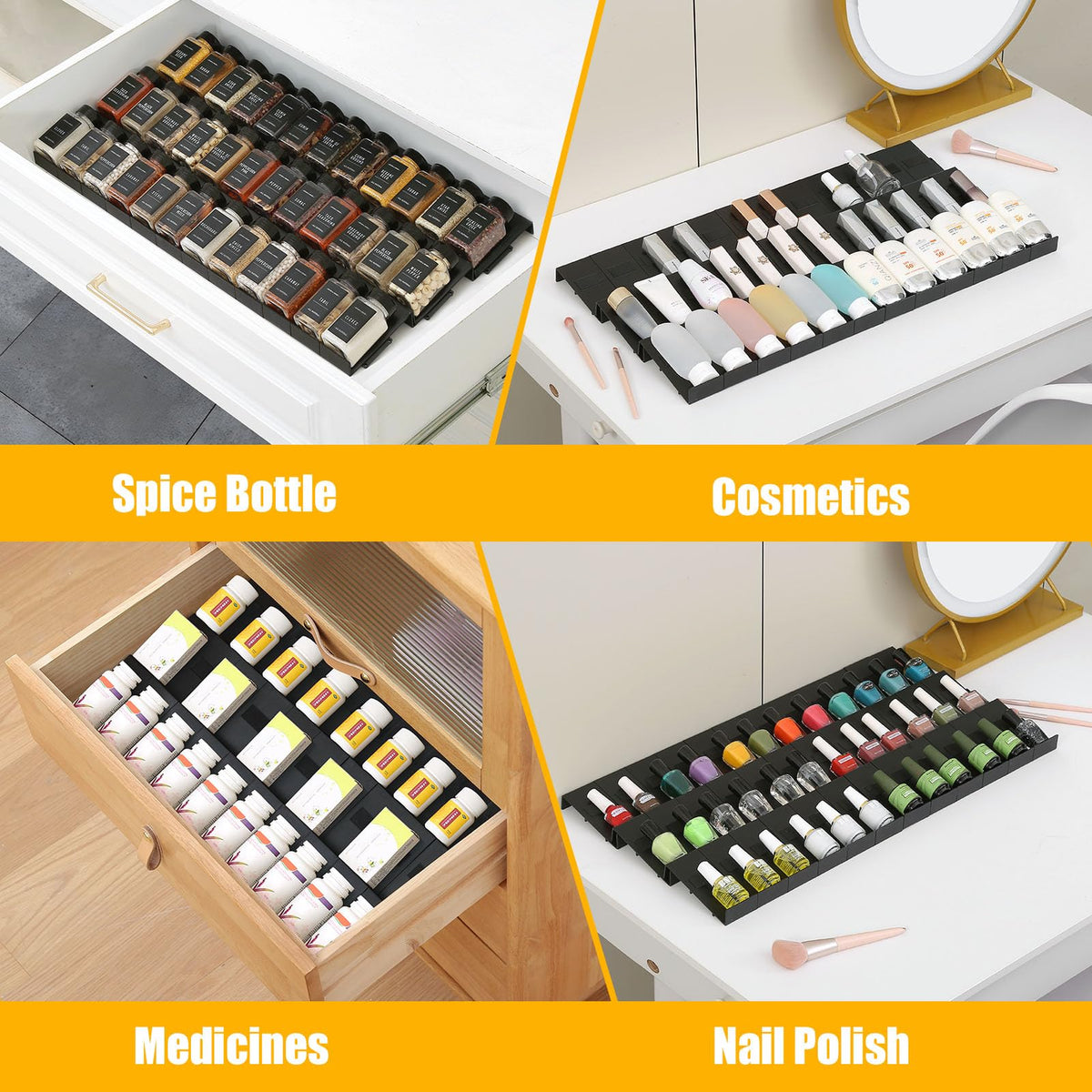 Famhap Spice Drawer in-drawer solution creates clutter-free kitchen storage.