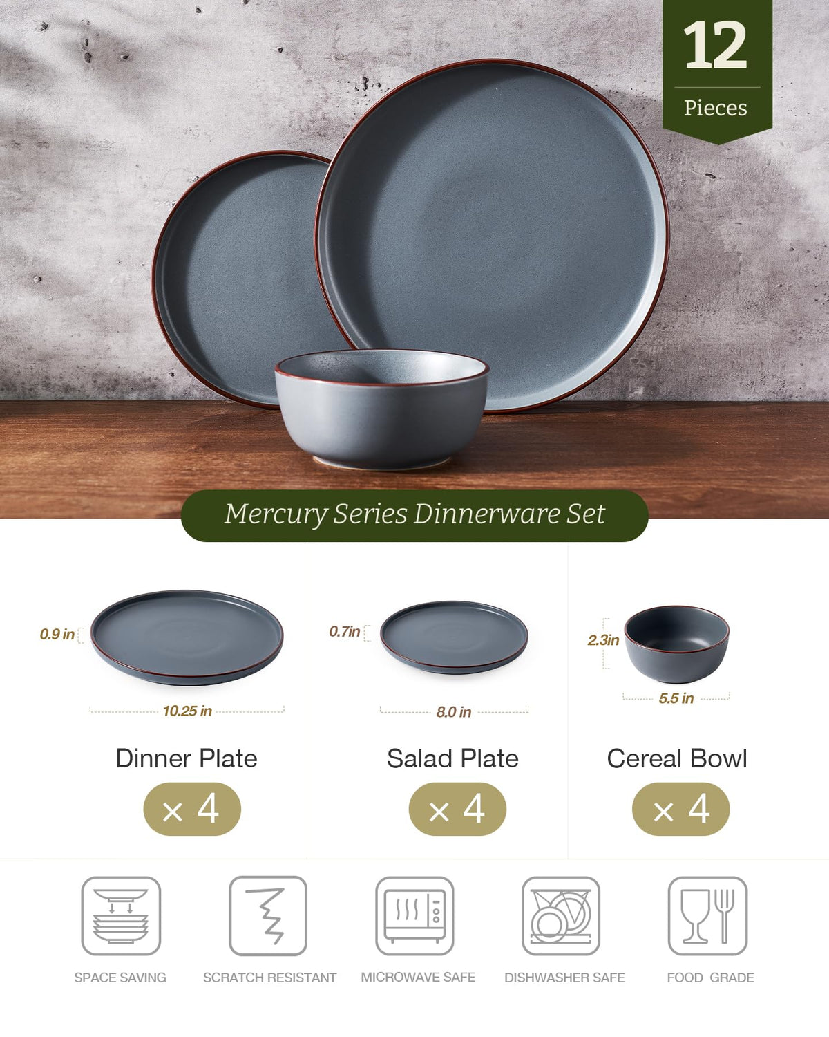Famiware Mercury dinner plate closeup showing hand-crafted edge details.