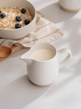Famiware Milkyway pitcher, microwave safe for reheating small portions.