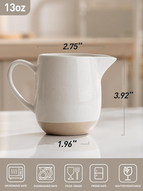 Famiware Milkyway milk jug with handle enables controlled pour.