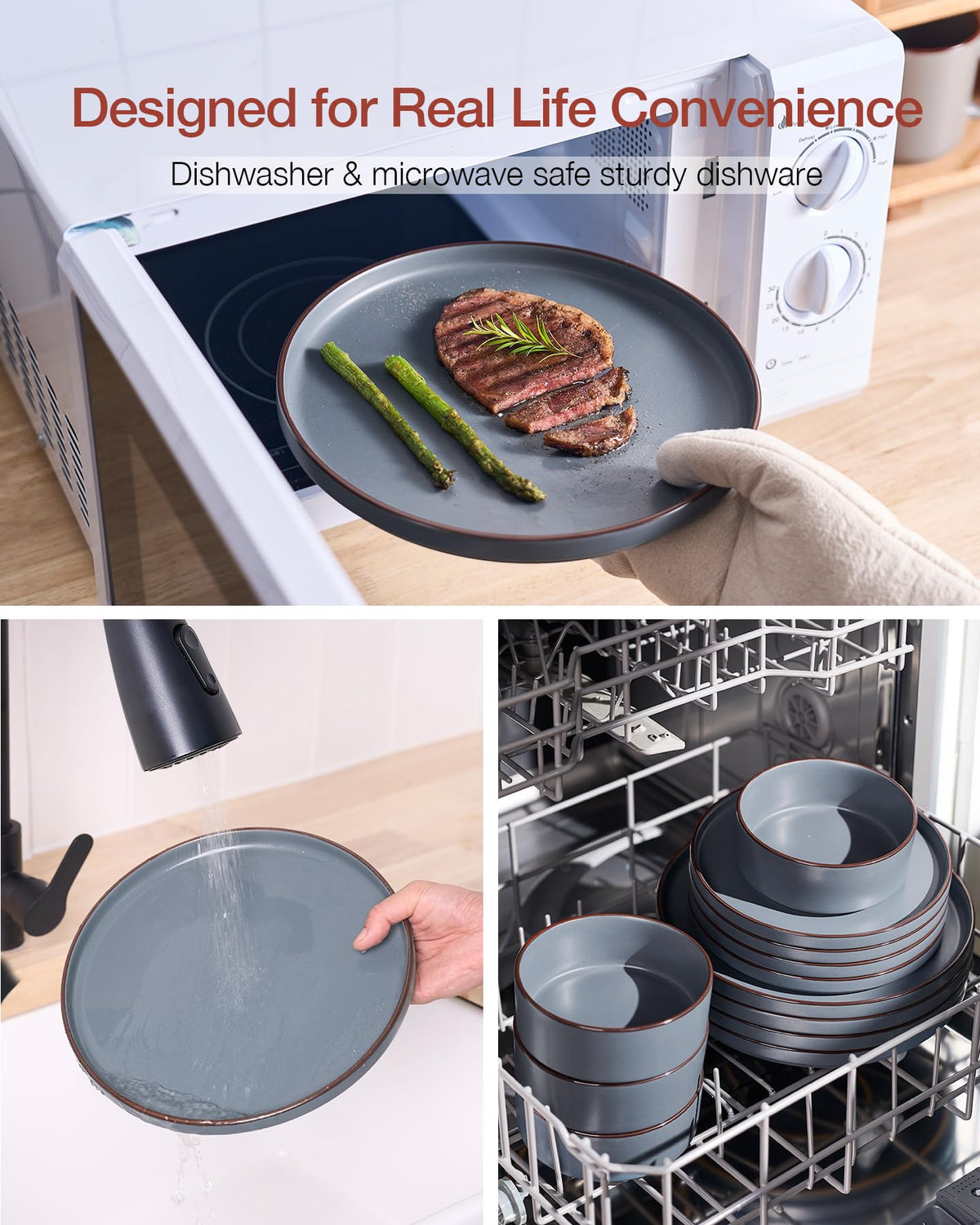 Famiware Nebula Ridge dishwasher safe dinnerware being cleaned