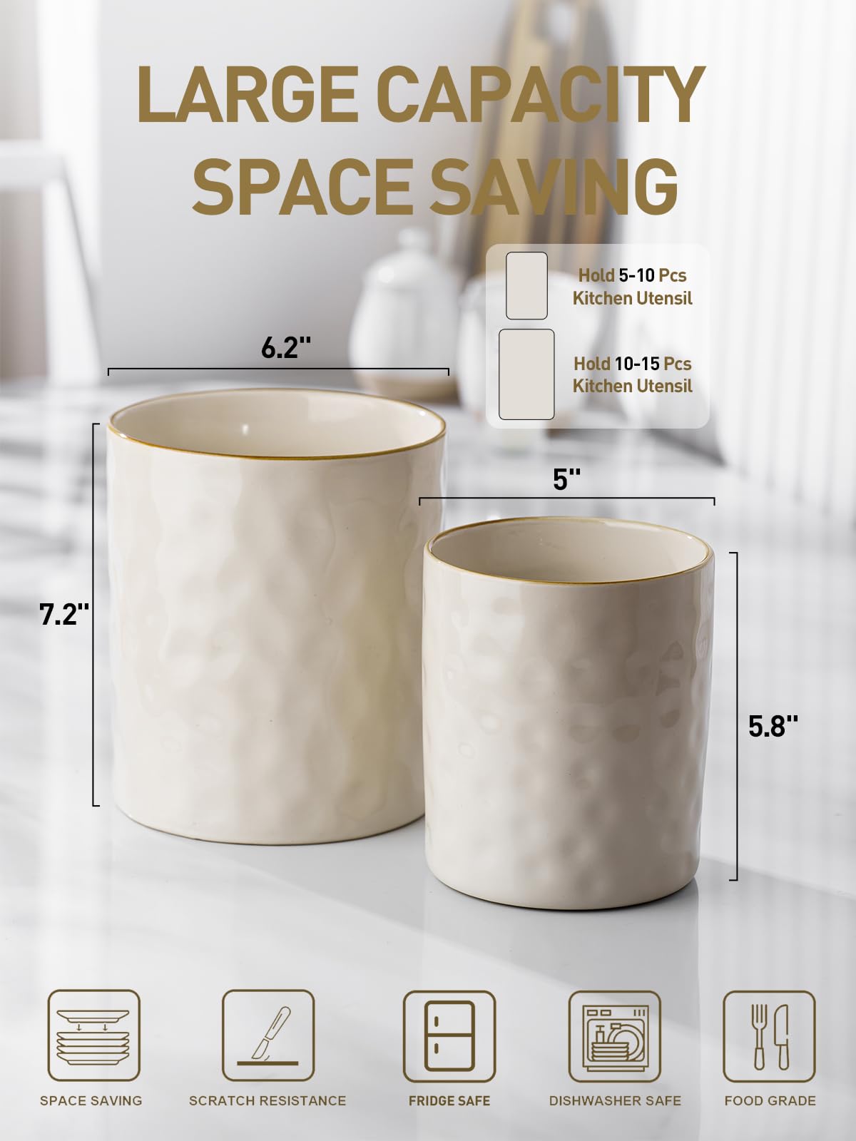 Ceramic stability of Famiware Ocean holder helps prevent tipping on the counter