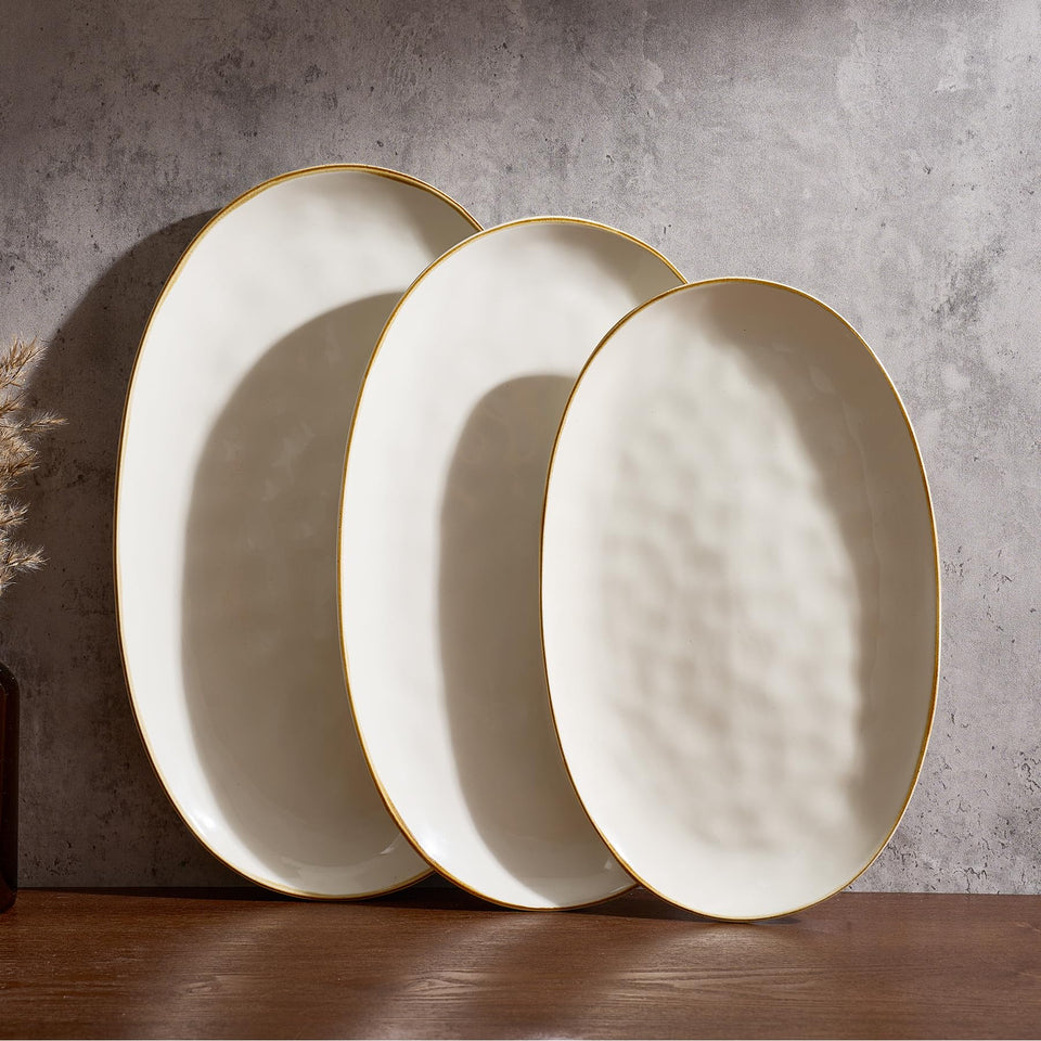 Famiware Ocean Series oval serving platter large ideal for turkey and roasts