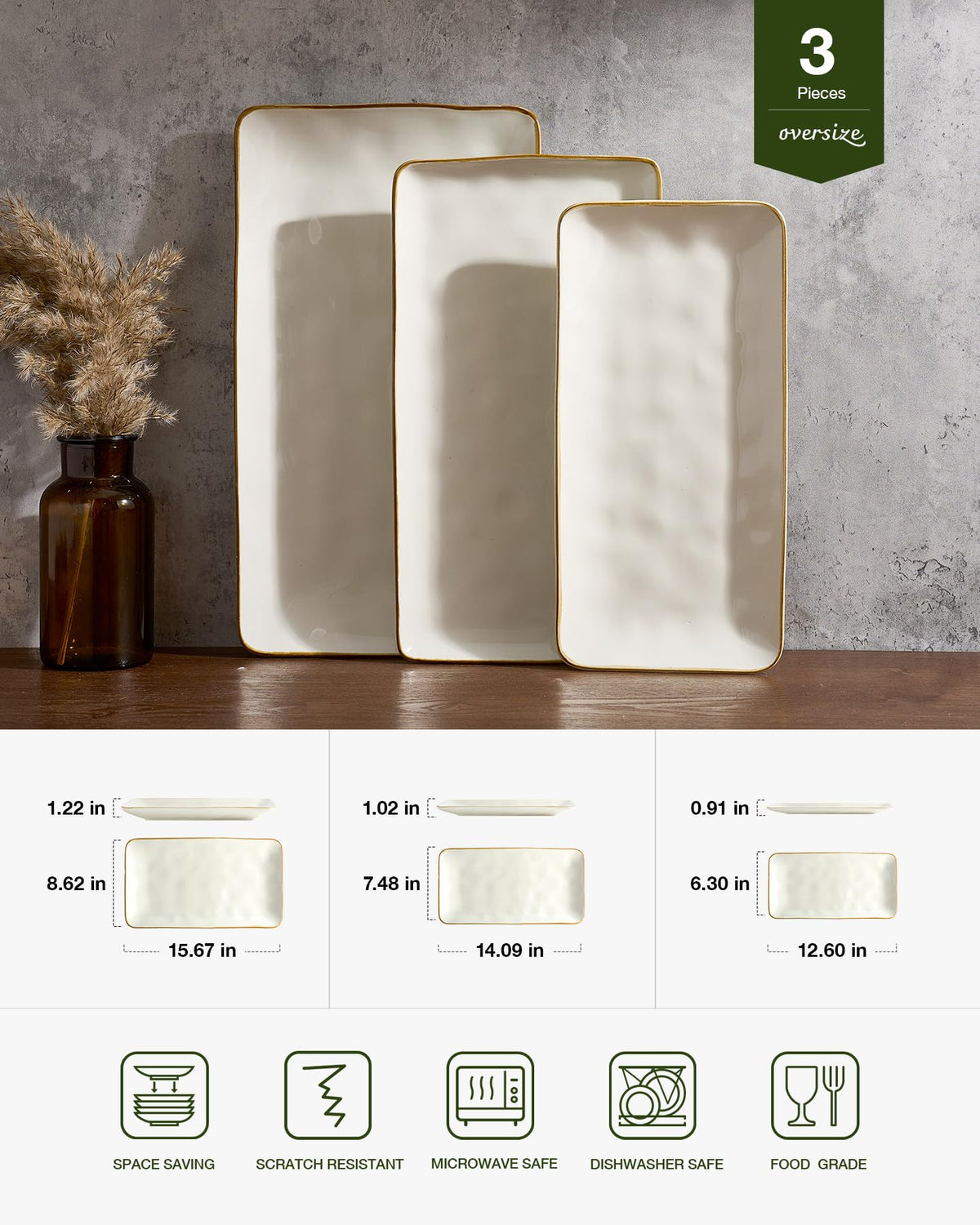 Famiware Ocean Series medium platter with wave surface ideal for everyday meals
